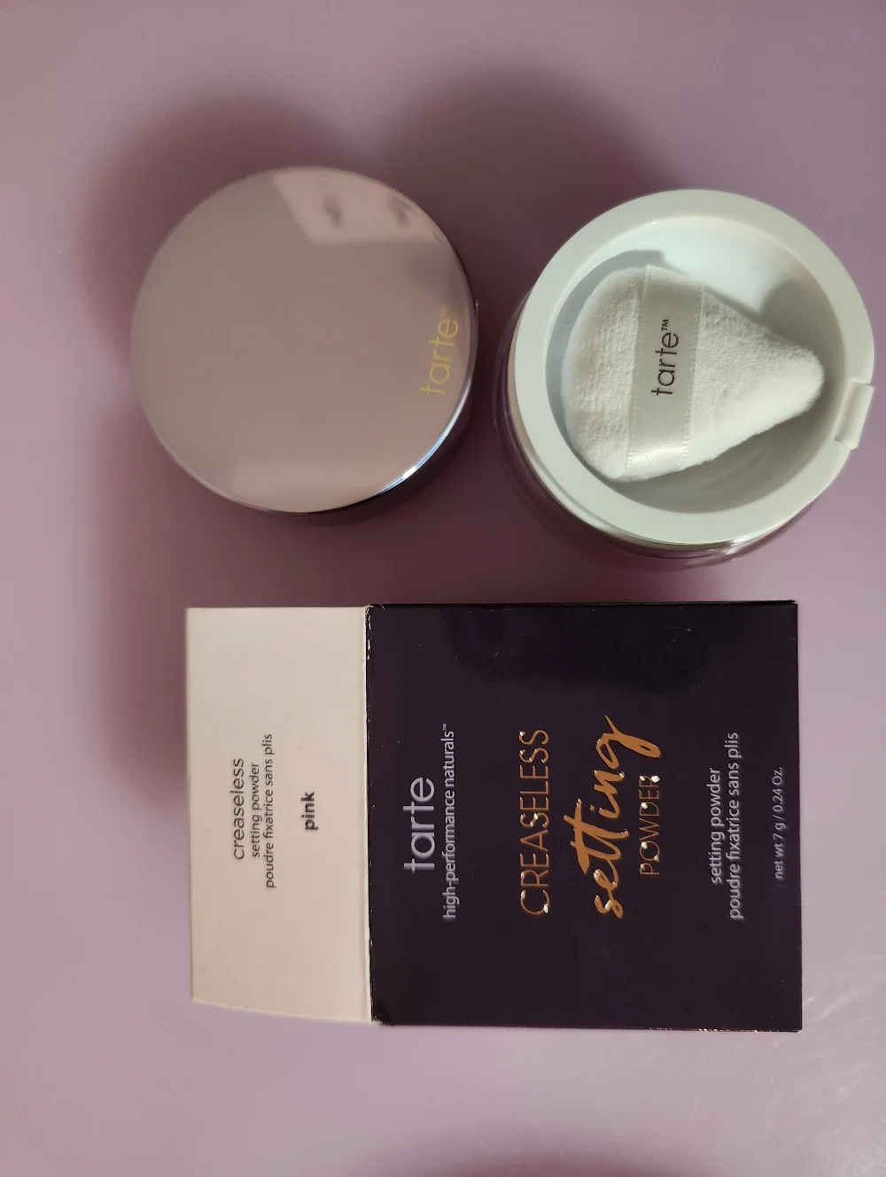 tarte creaseless setting & brightening powder - PINK - Full Size - NWT